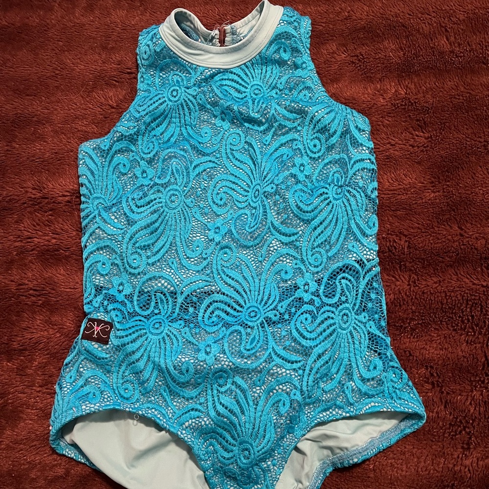 Turquoise leotard by Kandi Kouture - size adult medium